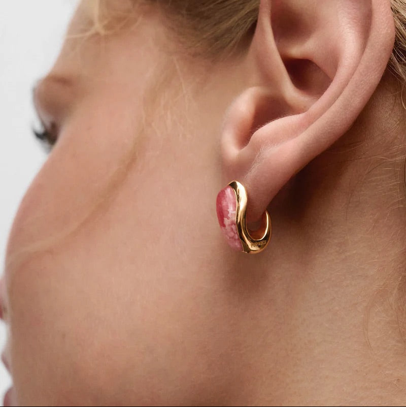 Rhodochrosite Luna Earrings