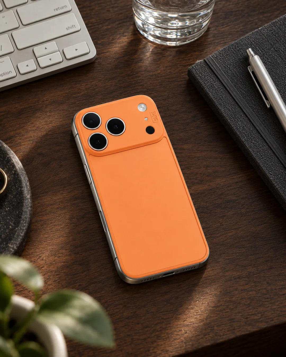 Cosmic Orange Silicone PhoneBack on iPhone 17 Pro
